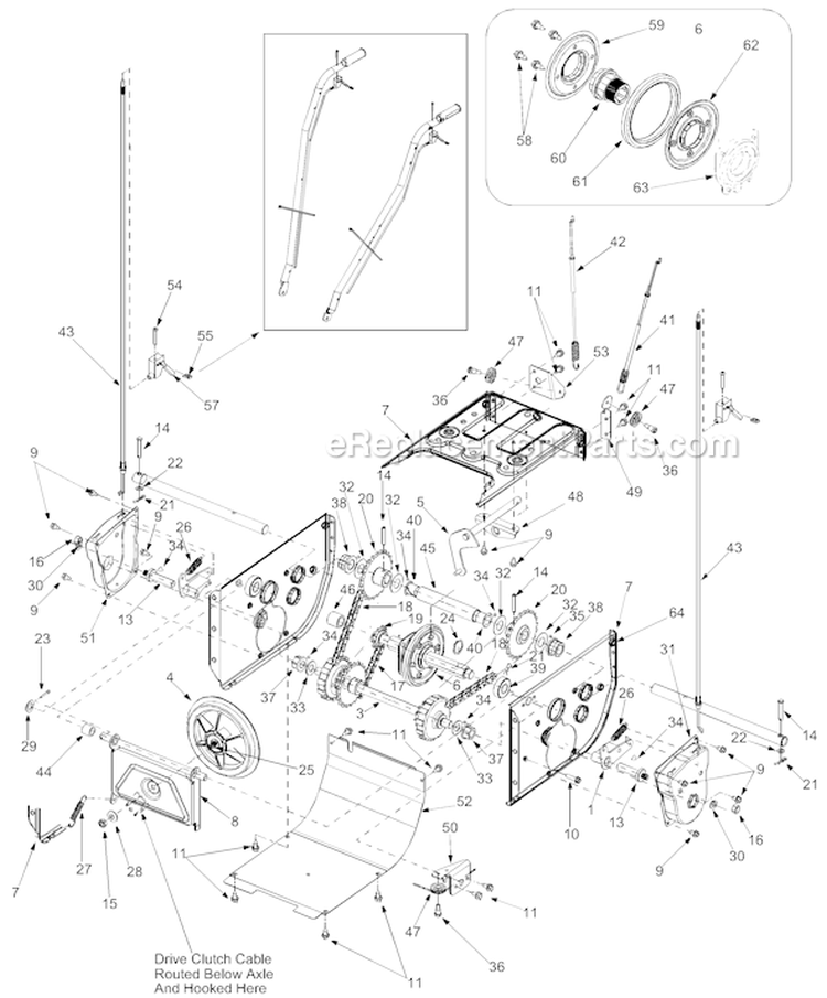 Page B Diagram and Parts List for 31BH5C3F401 2004 Yard Man Snow Blower